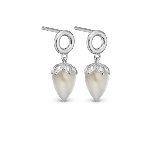Grey Moonstone Stud Earrings - CHRISTINA