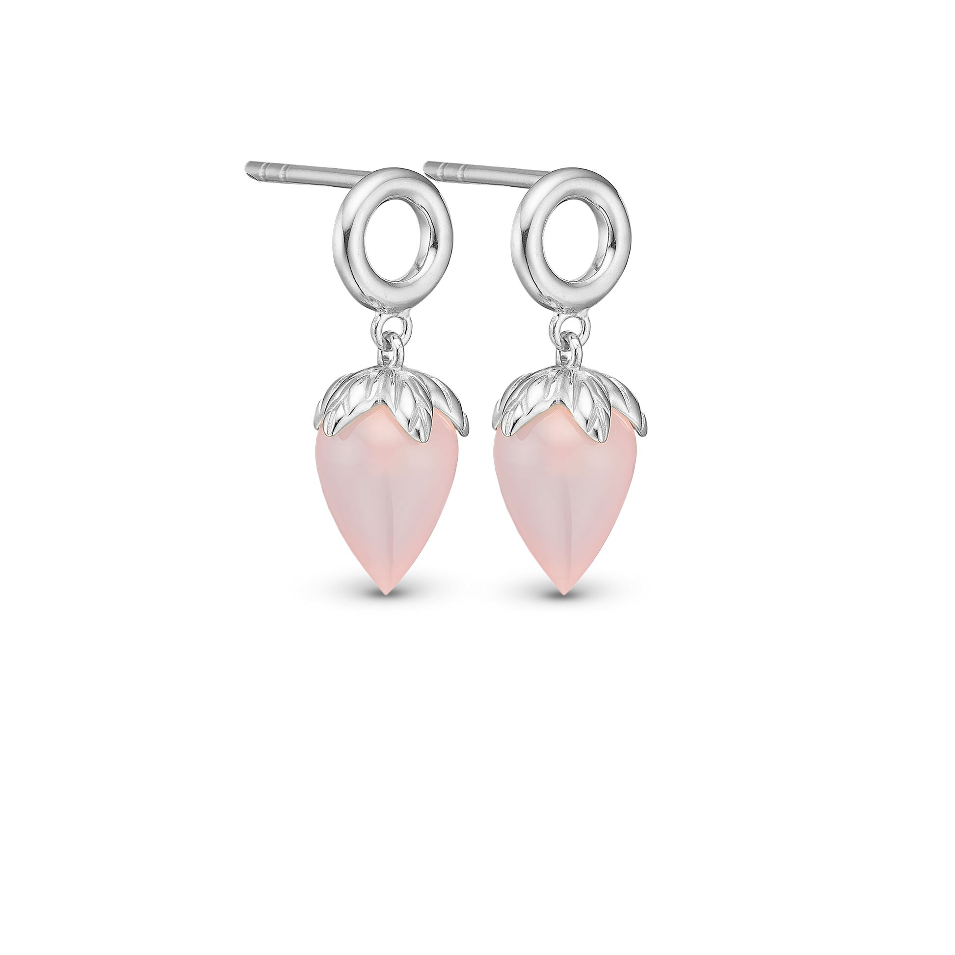 Pink Chalcedony Stud Earrings - CHRISTINA
