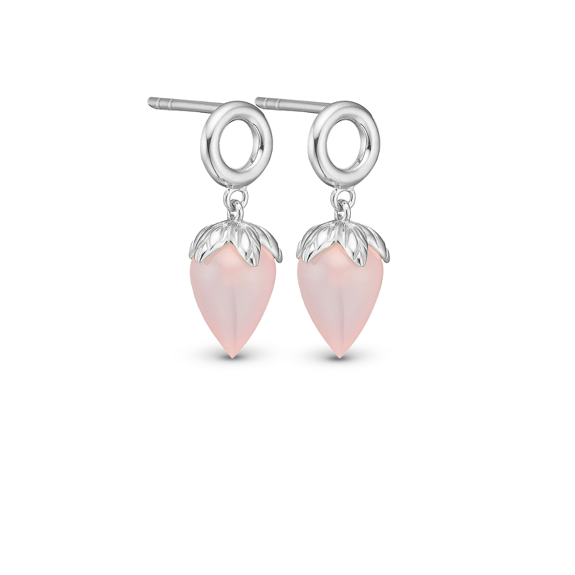 Pink Chalcedony Stud Earrings - CHRISTINA