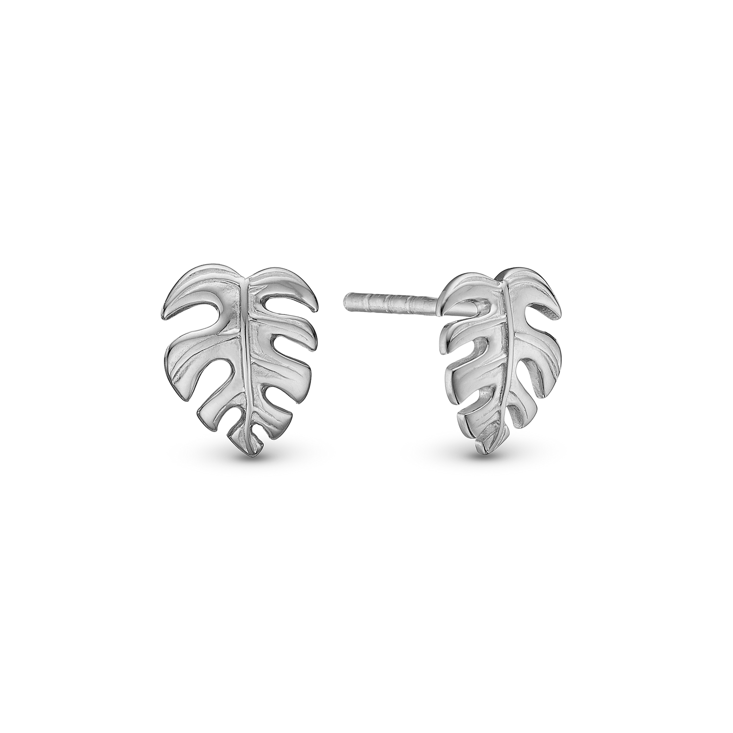 Rainforest Stud Earrings - Polished Sterling Silver