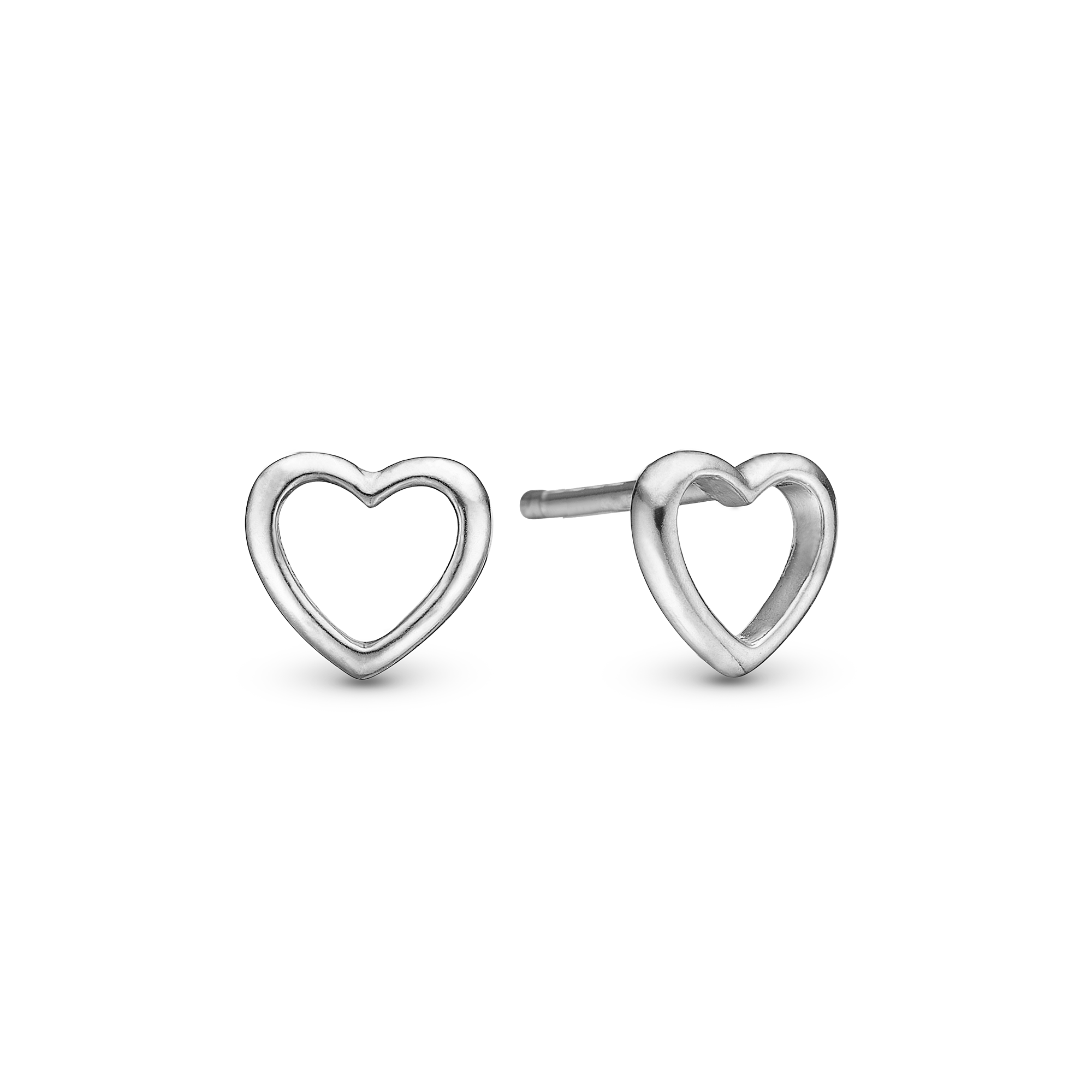 True Heart Stud Earrings - Polished Sterling Silver