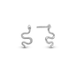 Snake Stud Earrings - Polished Sterling Silver