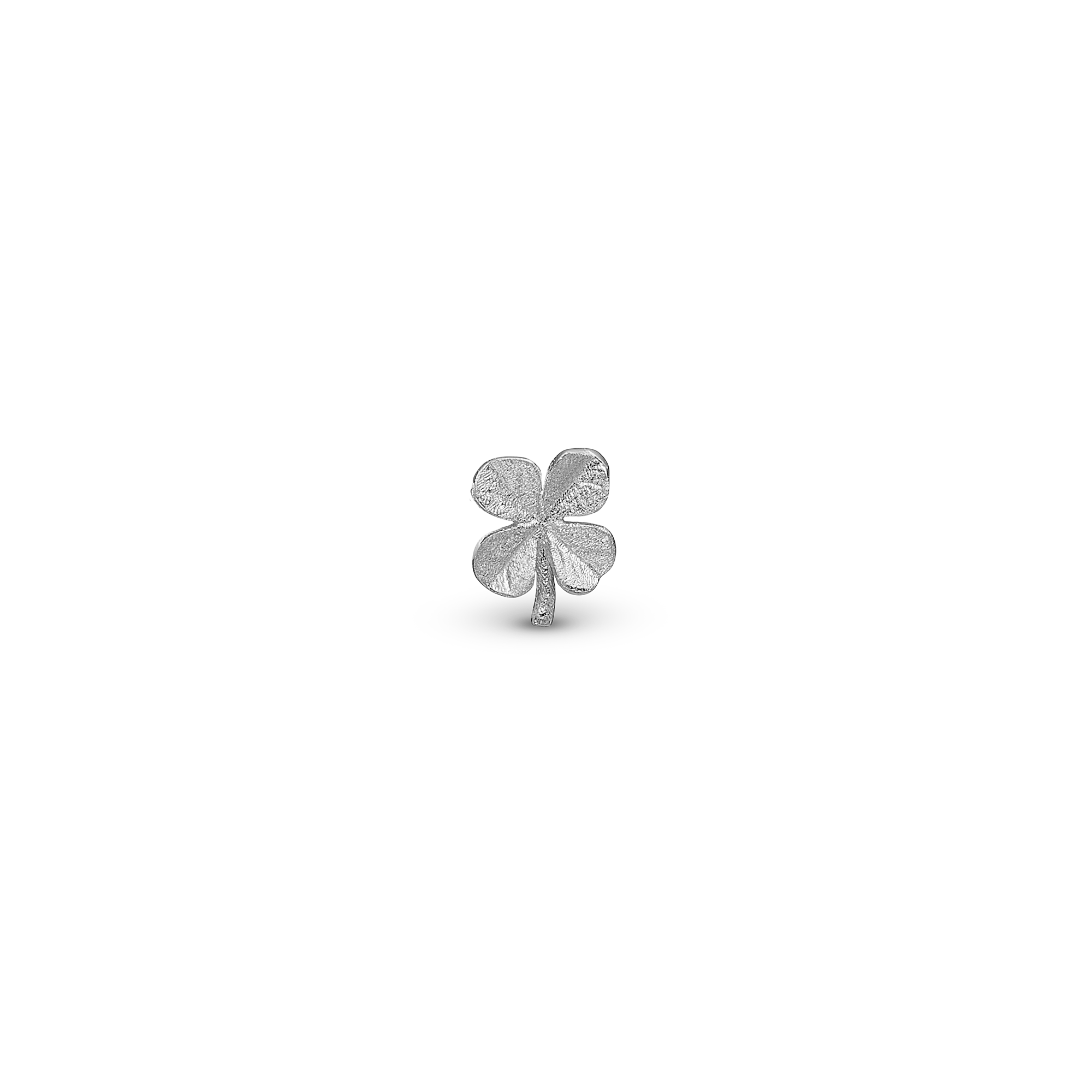 FoWatch Leaf Clover Simple Earring Stud / Single Stud - Sterling Silver