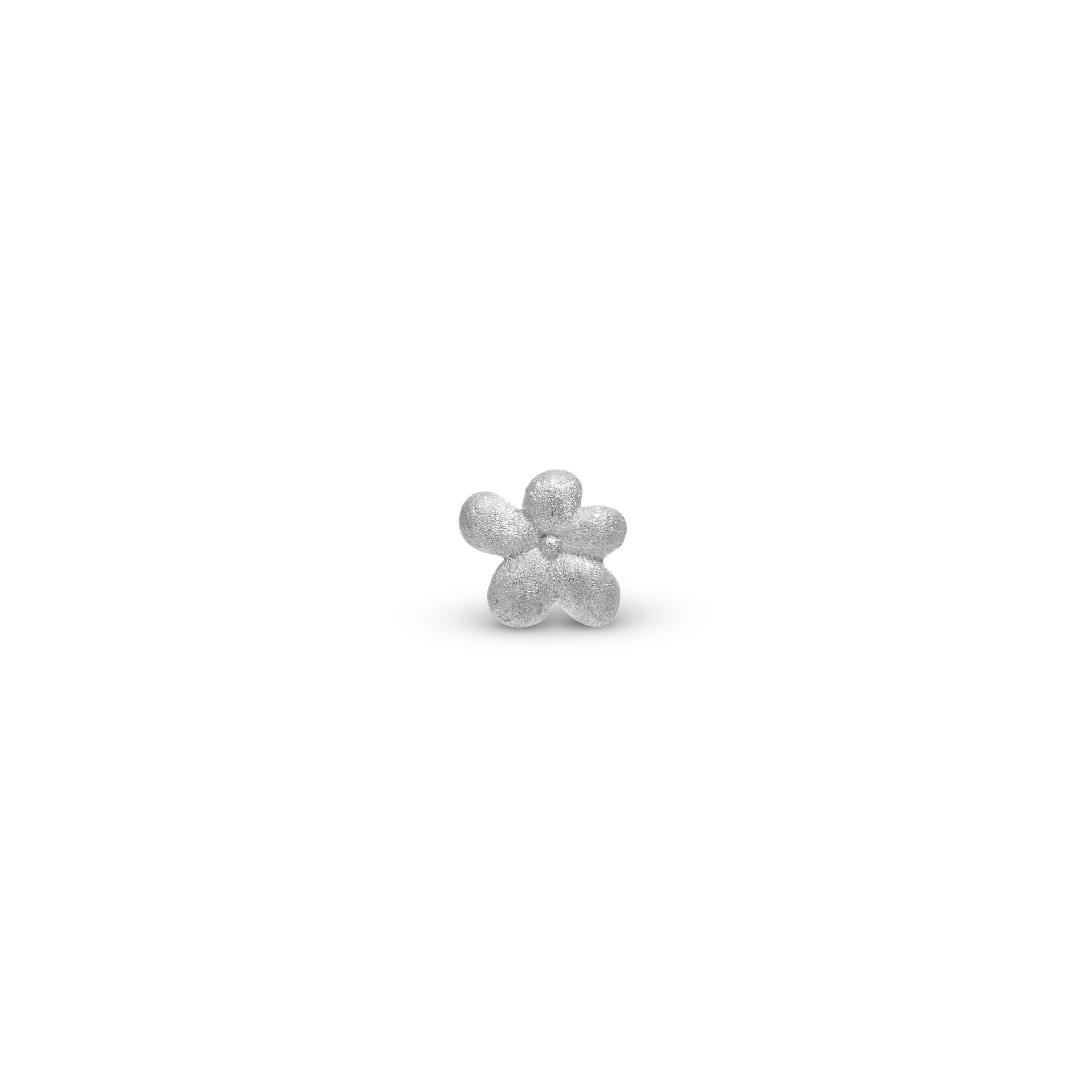 Graceful Flower Simple Earring Stud / Single Stud - Matte Sterling Silver
