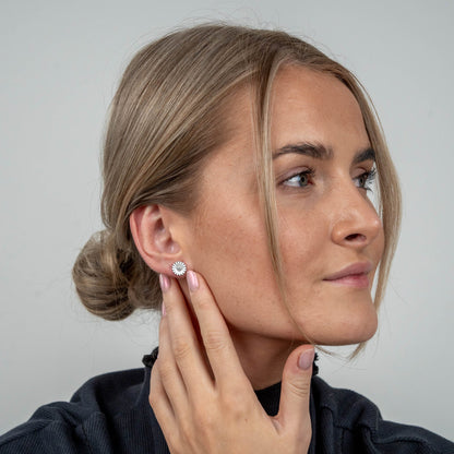 Marguerite 12mm Stud Earrings - Sterling Silver
