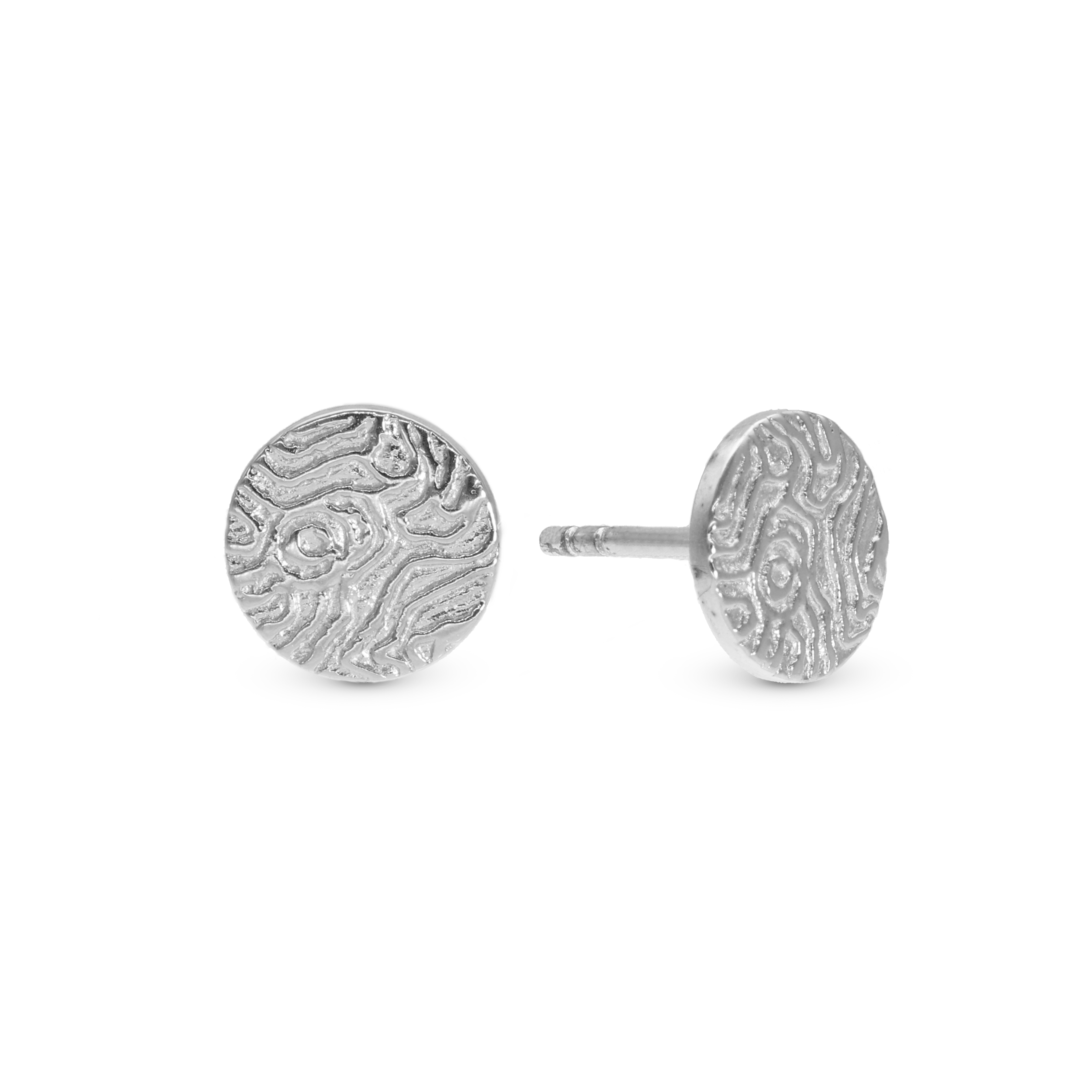 Dazzling Imprint Stud Earrings - Polished Sterling Silver