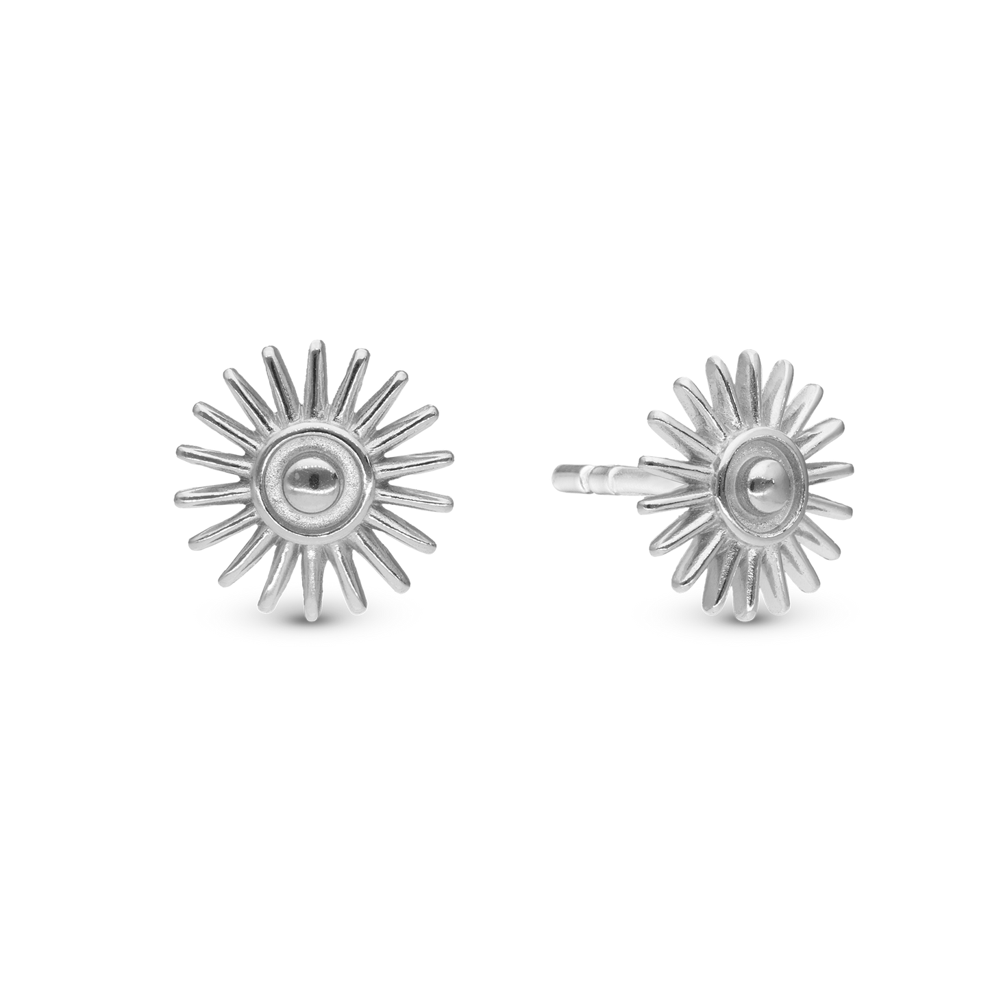 Sunshine Stud Earrings - Polished Sterling Silver