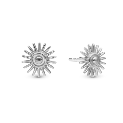 Sunshine Stud Earrings - Polished Sterling Silver