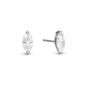 Light me up Stud Earrings - Polished Sterling Silver with 2 white Cubic Zirkonia