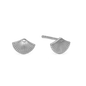 Fan Stud Earrings - Polished Sterling Silver