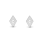 Topaz Kites Stud Earrings - Matte Sterling Silver with 2 white Topas