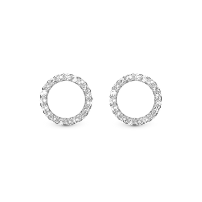 Topaz Sparkling Circle Stud Earrings Stud Earrings - CHRISTINA