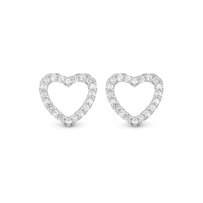 Topaz Sparkling Hearts Stud Earrings Stud Earrings - CHRISTINA