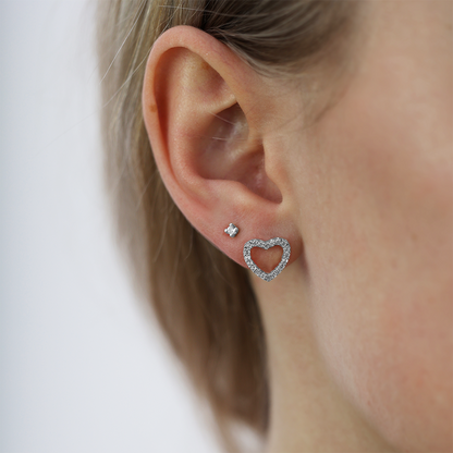 Topaz Sparkling Hearts Stud Earrings Stud Earrings - CHRISTINA