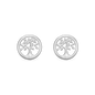 Diamond Tree of Life Stud Earrings - Sterling Silver with 2 Diamonds