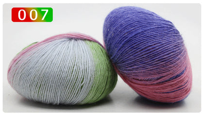Pure Wool Long Rainbow Dyed Yarn