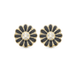Black Marguerite 18 mm Øreclips - CHRISTINA