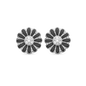 Black Marguerite 18 mm Øreclips - CHRISTINA