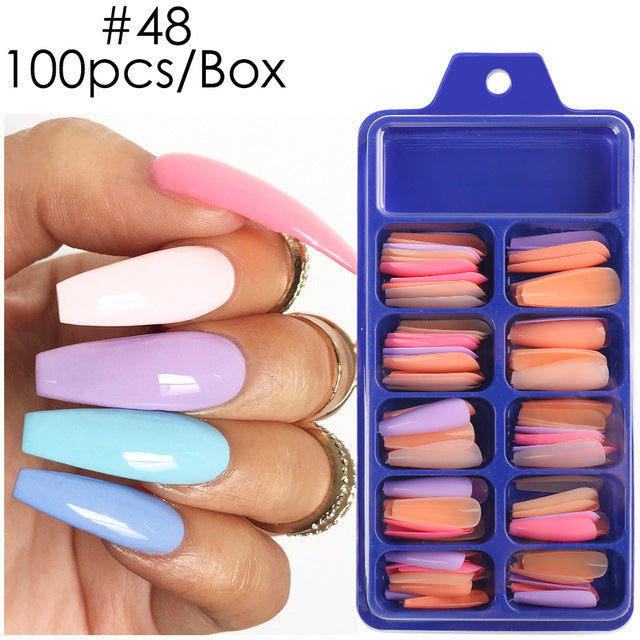 Blue Box Full Paste Wear Long Ballet Nail Plate