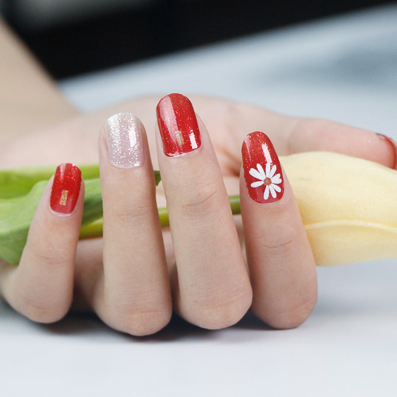 Internet Celebrity Gradient Onion Powder Little Nail Stickers