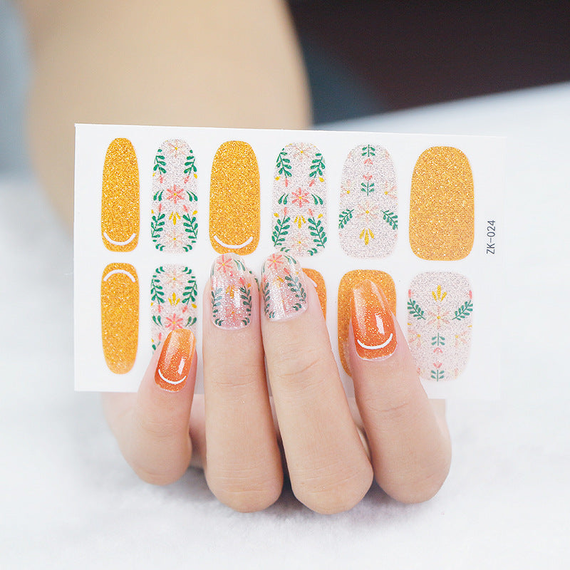 Internet Celebrity Gradient Onion Powder Little Nail Stickers