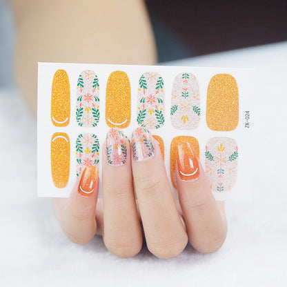 Internet Celebrity Gradient Onion Powder Little Nail Stickers