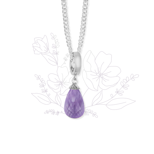 Necklace m PWatchple Amethyst drop sølv