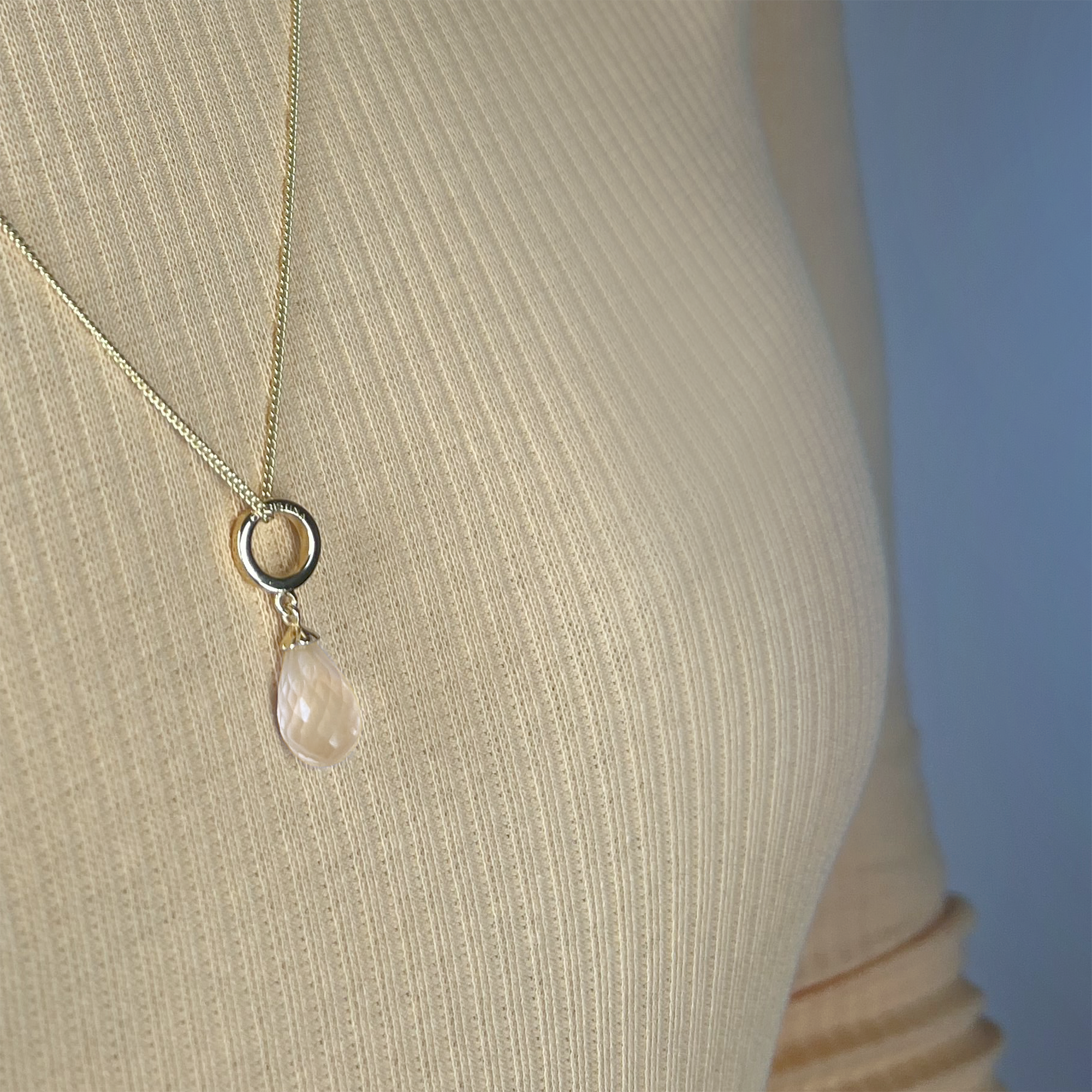 Necklace m gul citrine drop Gold Plated - CHRISTINA