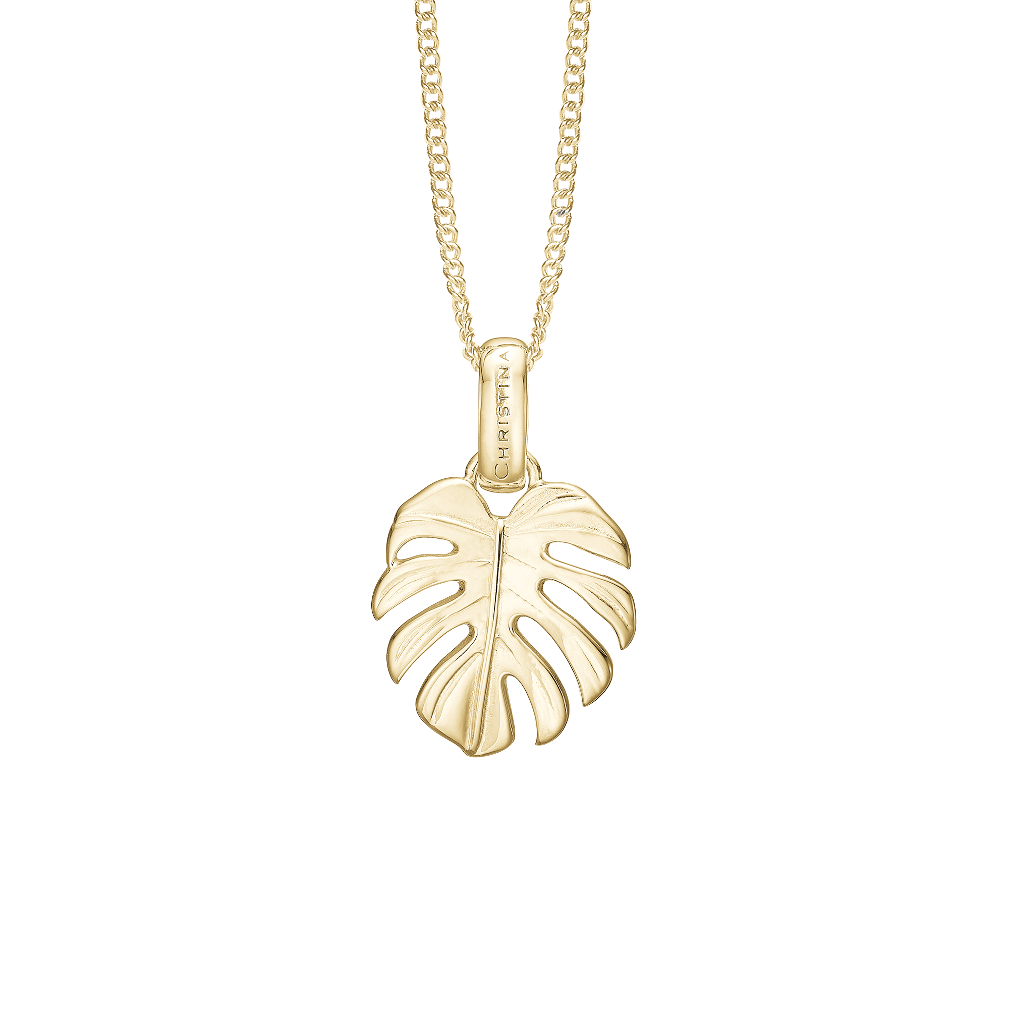 Rainforest Earring Pendant - Polished Gold Plated Sterling Silver