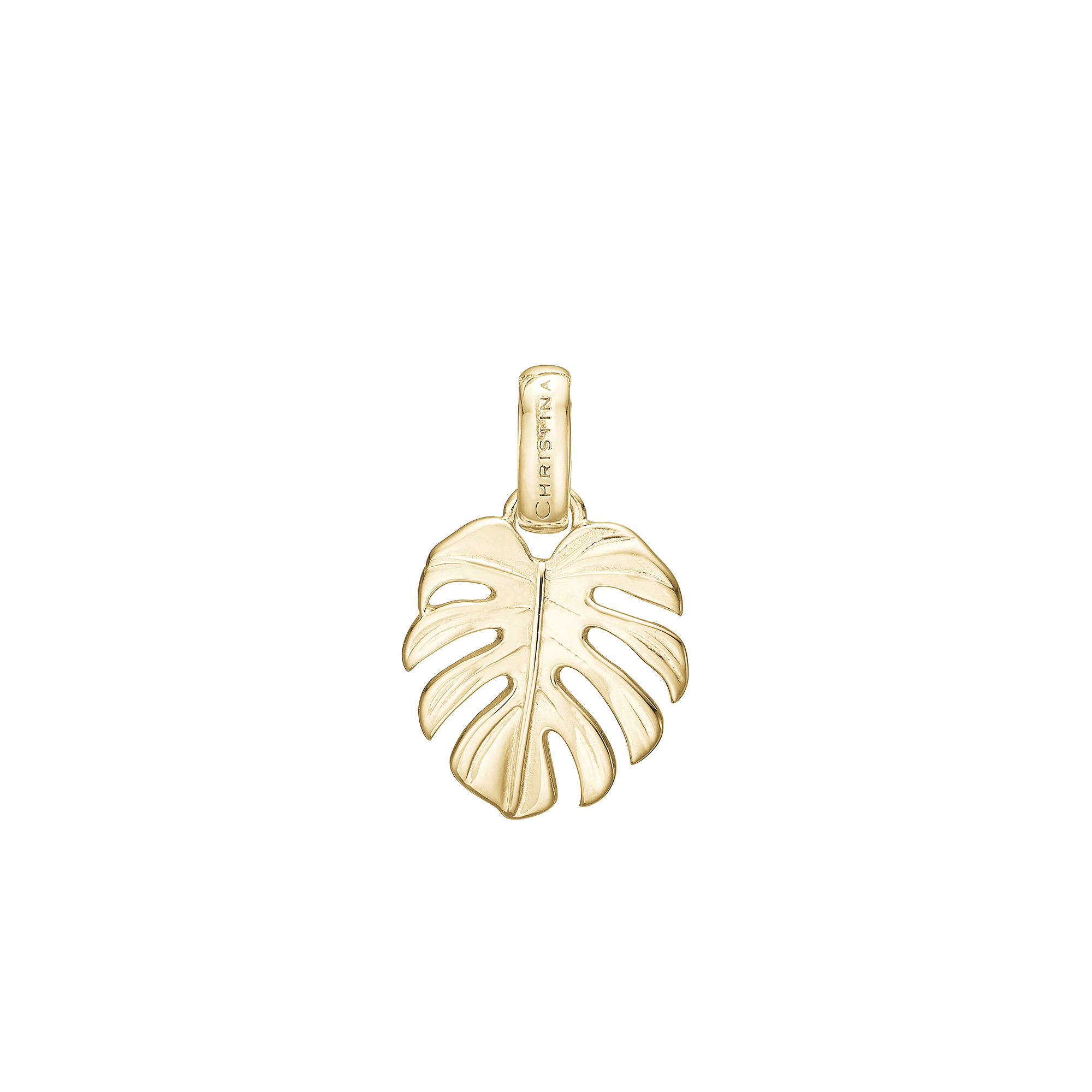 Rainforest Earring Pendant - Polished Gold Plated Sterling Silver