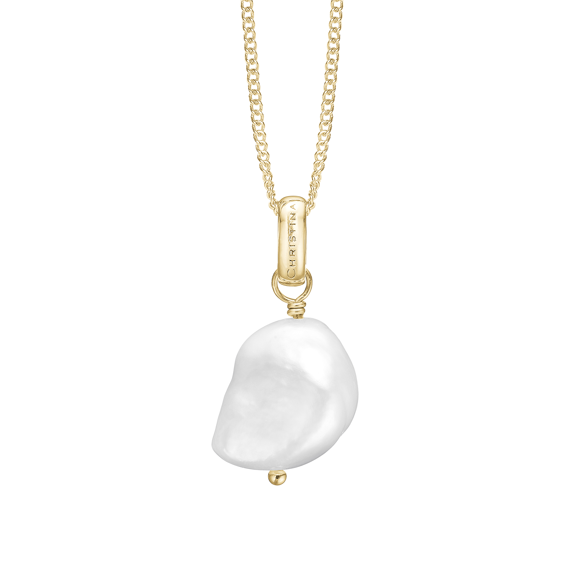 Pearl dream Earring Pendant - Polished Gold Plated Sterling Silver with 1 Perle