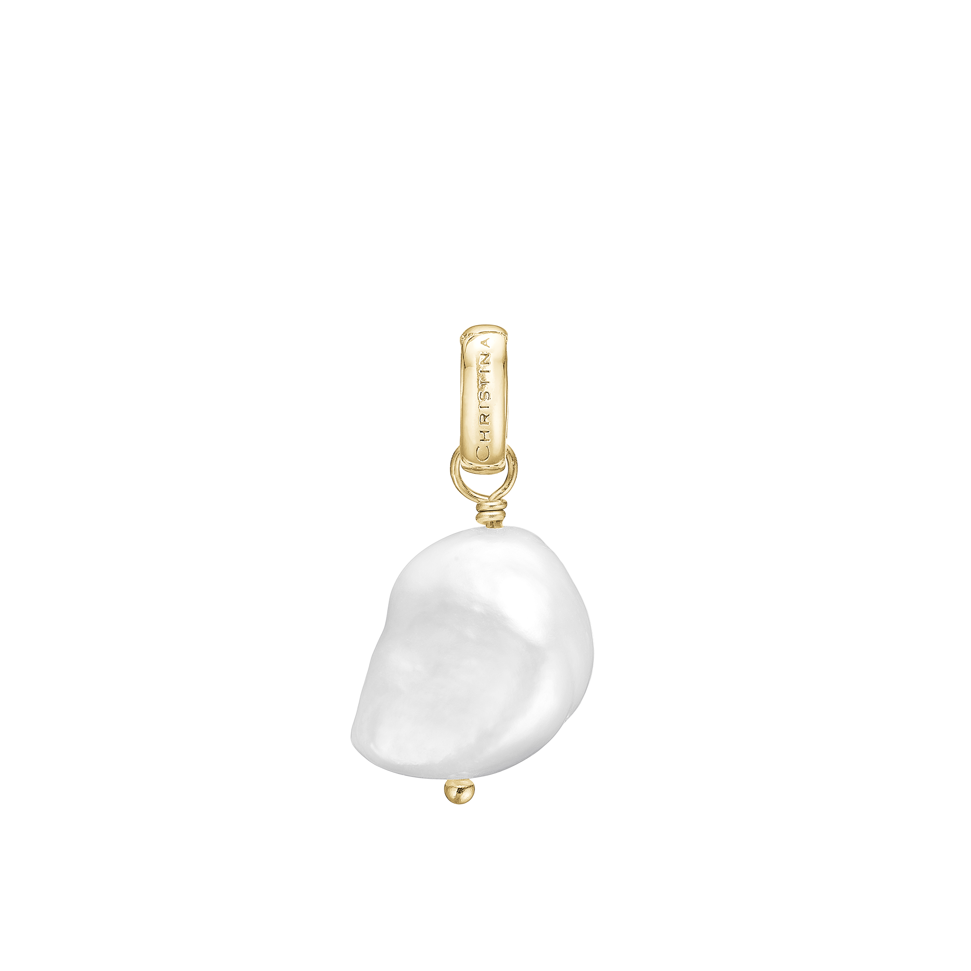 Pearl dream Earring Pendant - Polished Gold Plated Sterling Silver with 1 Perle