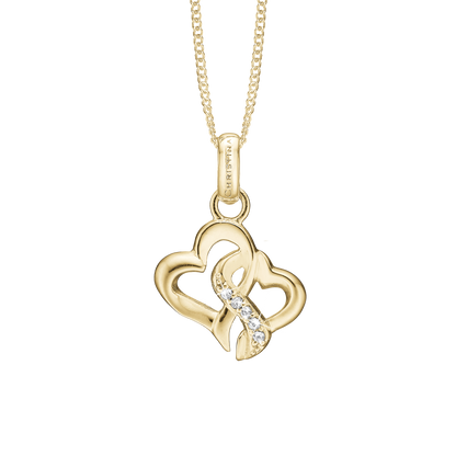 Beloved Earring Pendant - Gold Plated Sterling Silver with 5 white Cubic Zirkonia