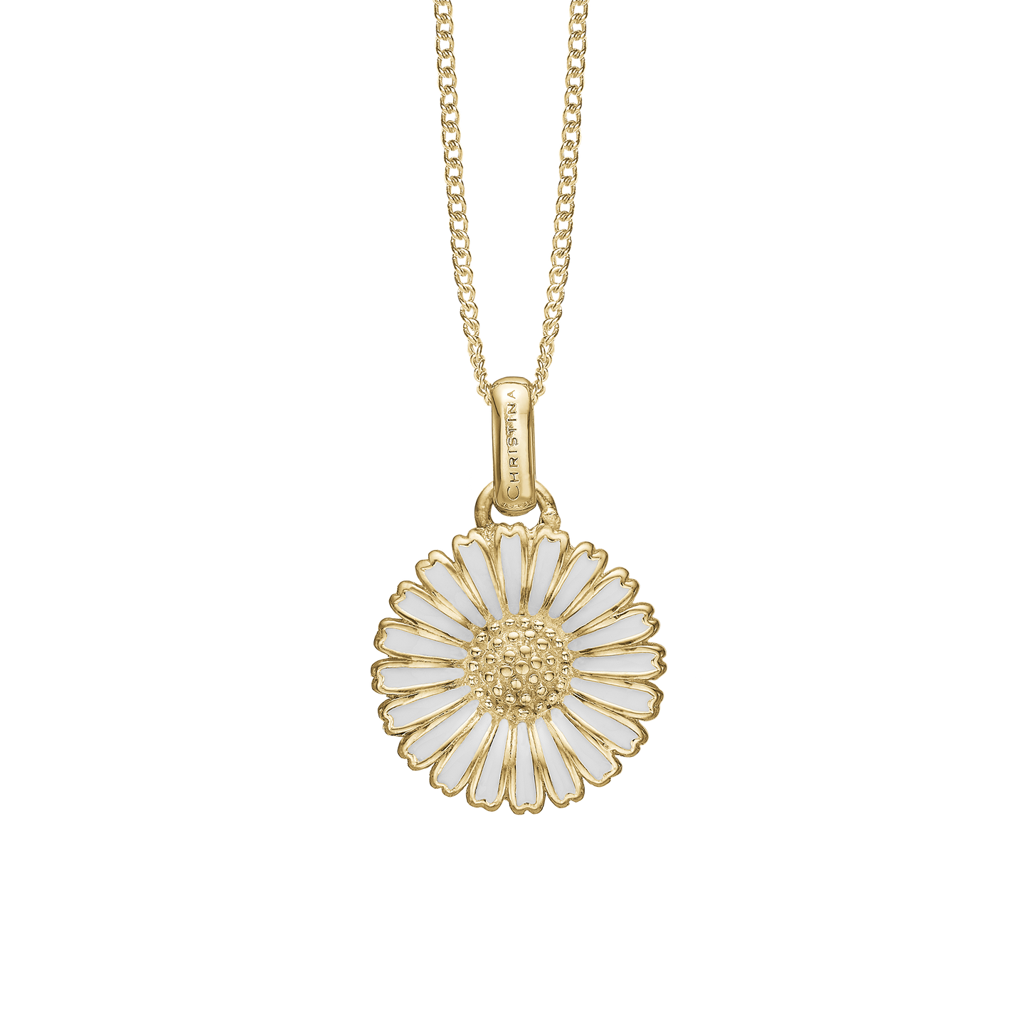 Marguerite Ø15mm Earring Pendant - Gold Plated Sterling Silver