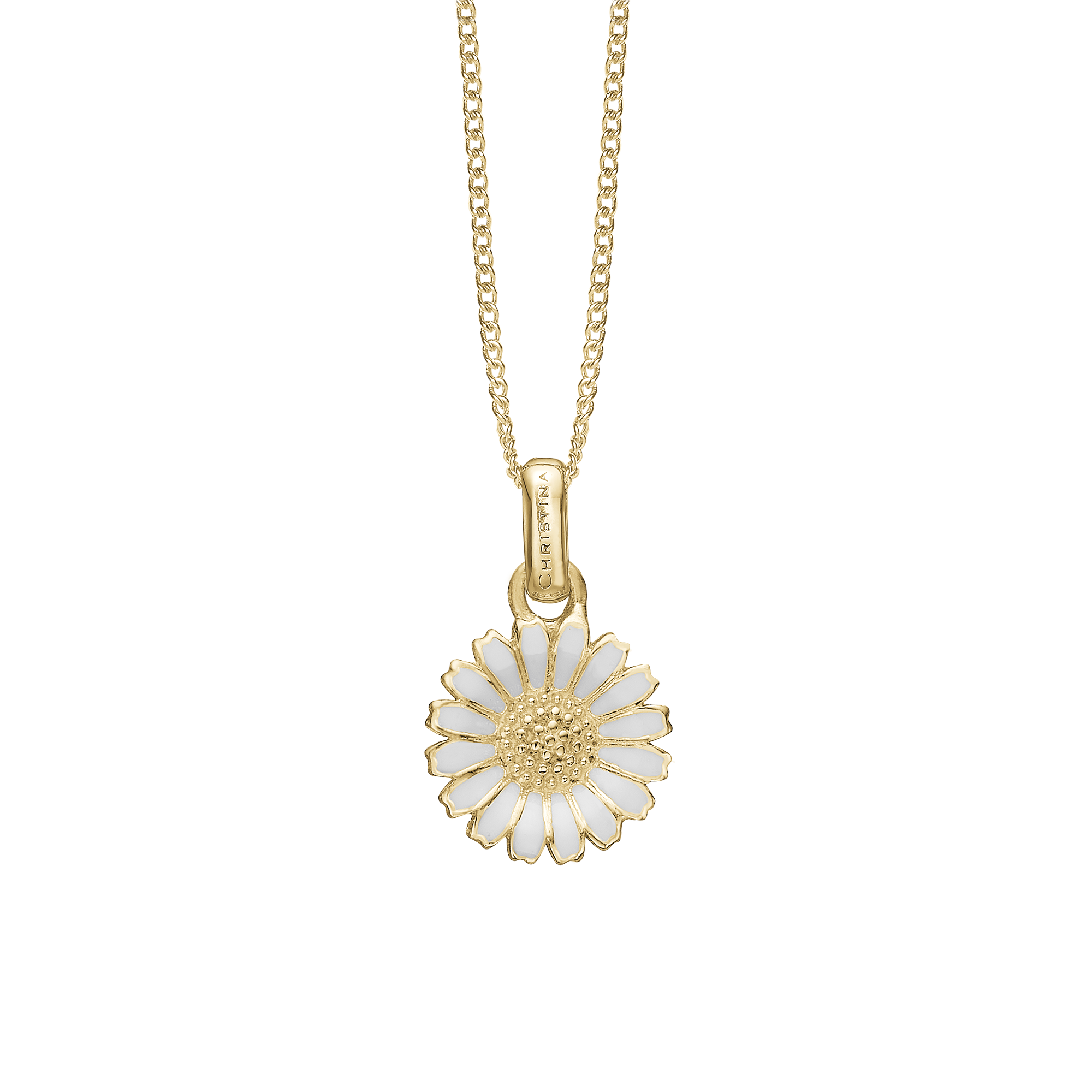 Marguerite Ø 8mm Earring Pendant - Gold Plated Sterling Silver