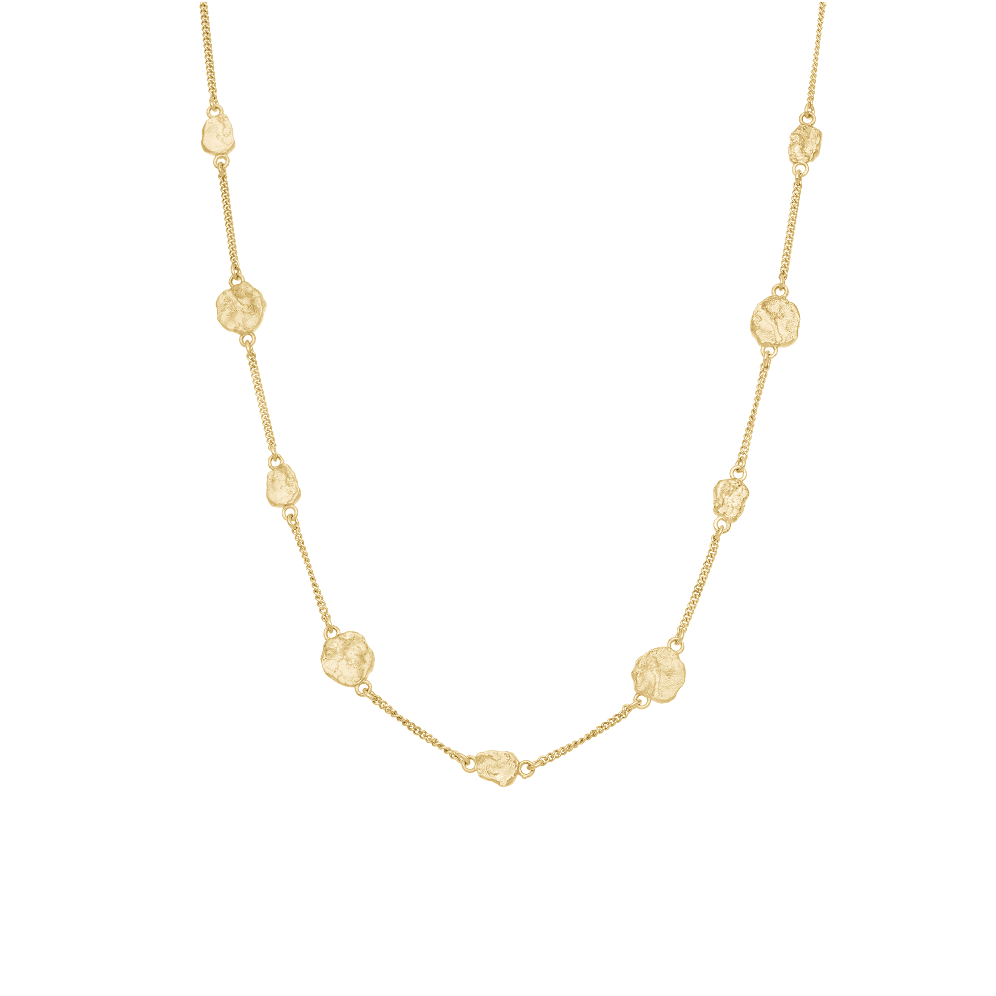 Antique Necklace - Matte Gold Plated Sterling Silver