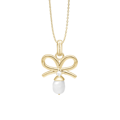 Celebrate Earring Pendant - Polished Gold Plated Sterling Silver with 1 Ferskvandsperle