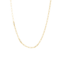 Shiny Links Necklace - Polished Gold Plated Sterling Silver with 3 white Cubic Zirkonia