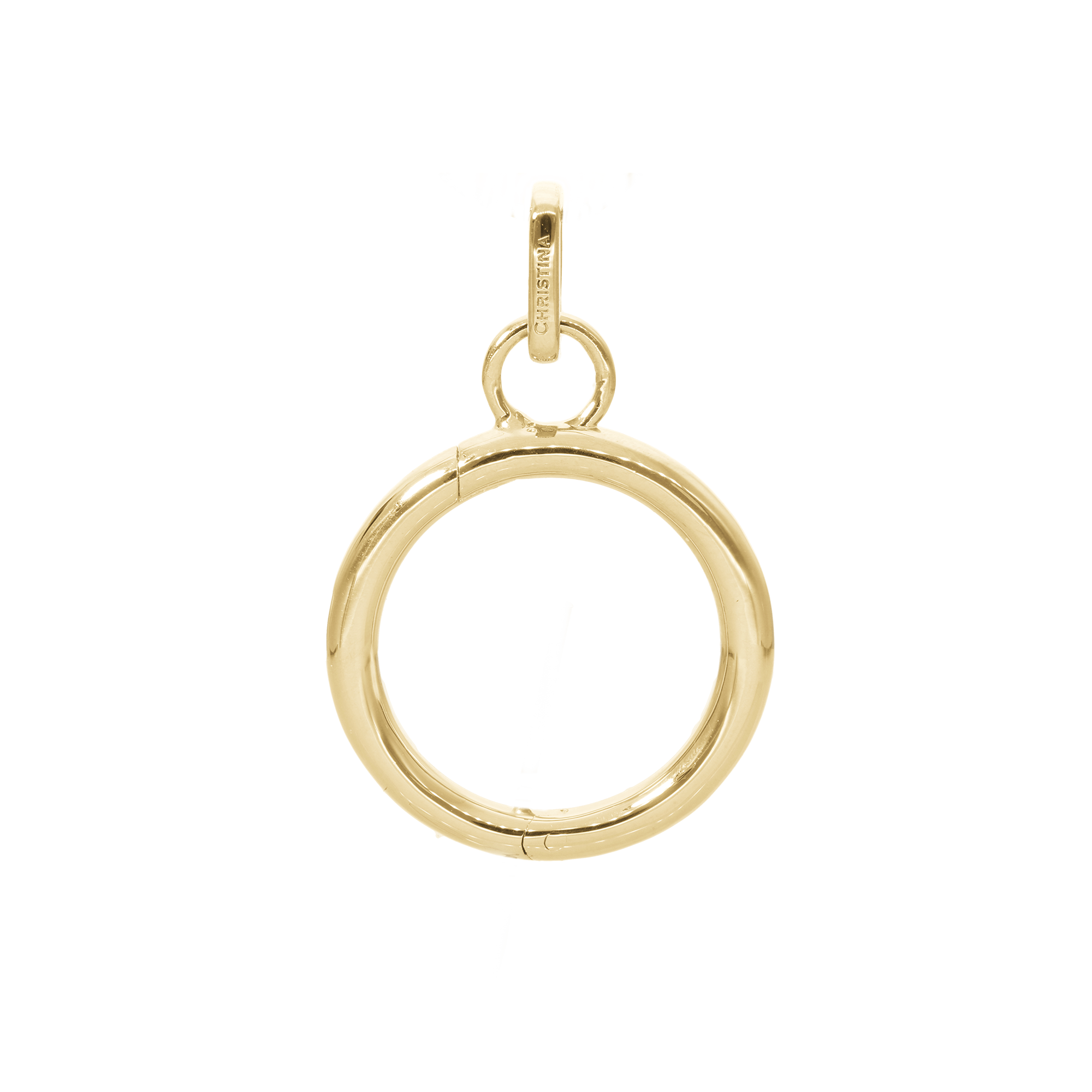 Collectors Oval Earring Pendant - Polished Gold Plated Sterling Silver