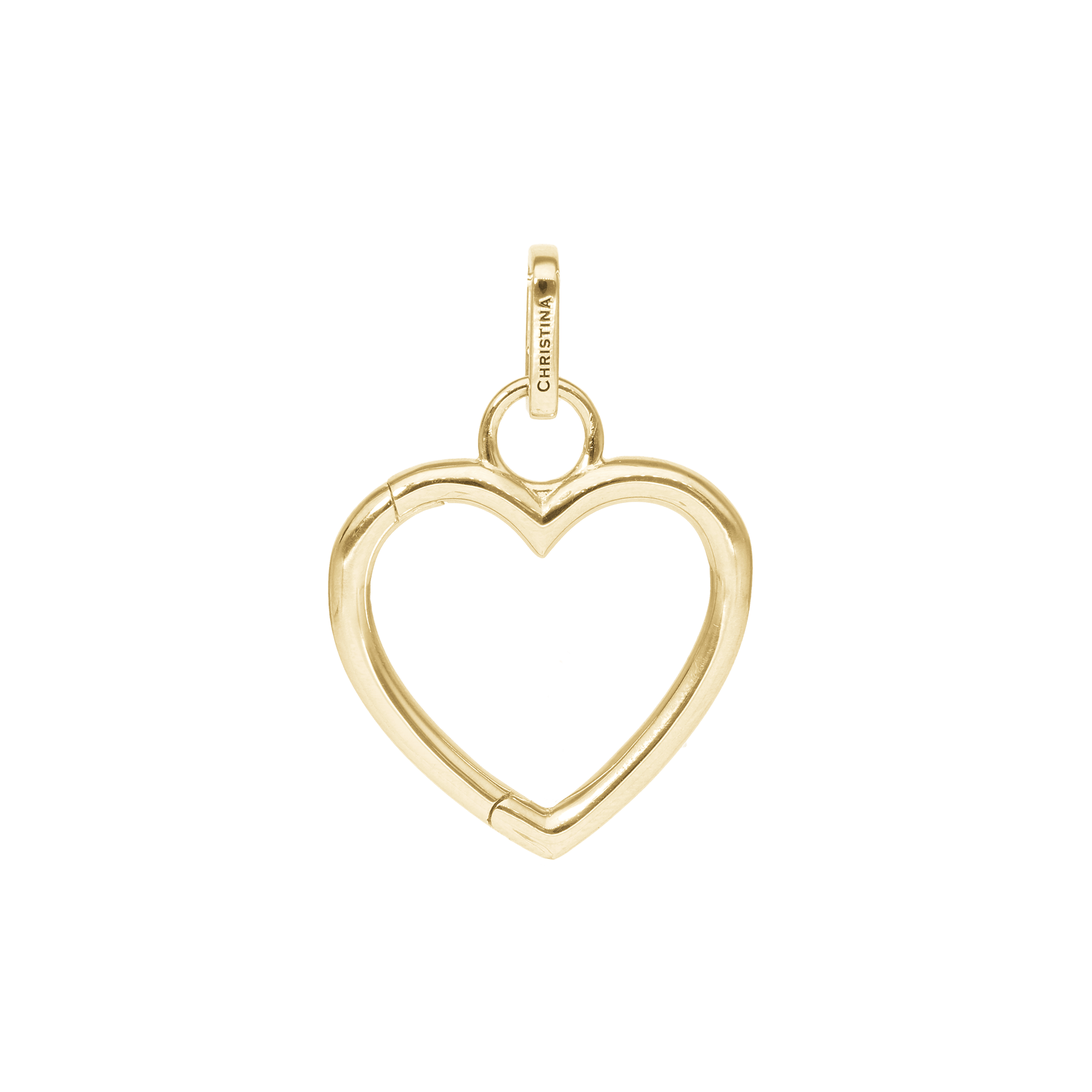 Collectors Heart Earring Pendant - Polished Gold Plated Sterling Silver