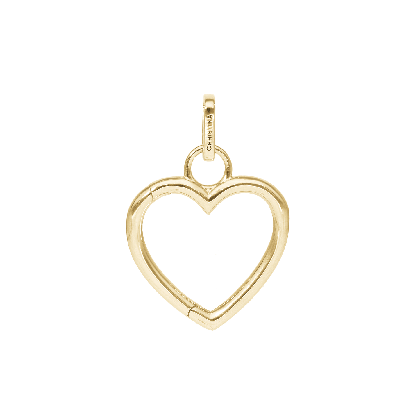 Collectors Heart Earring Pendant - Polished Gold Plated Sterling Silver