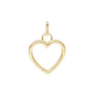 Collectors Heart Earring Pendant - Polished Gold Plated Sterling Silver