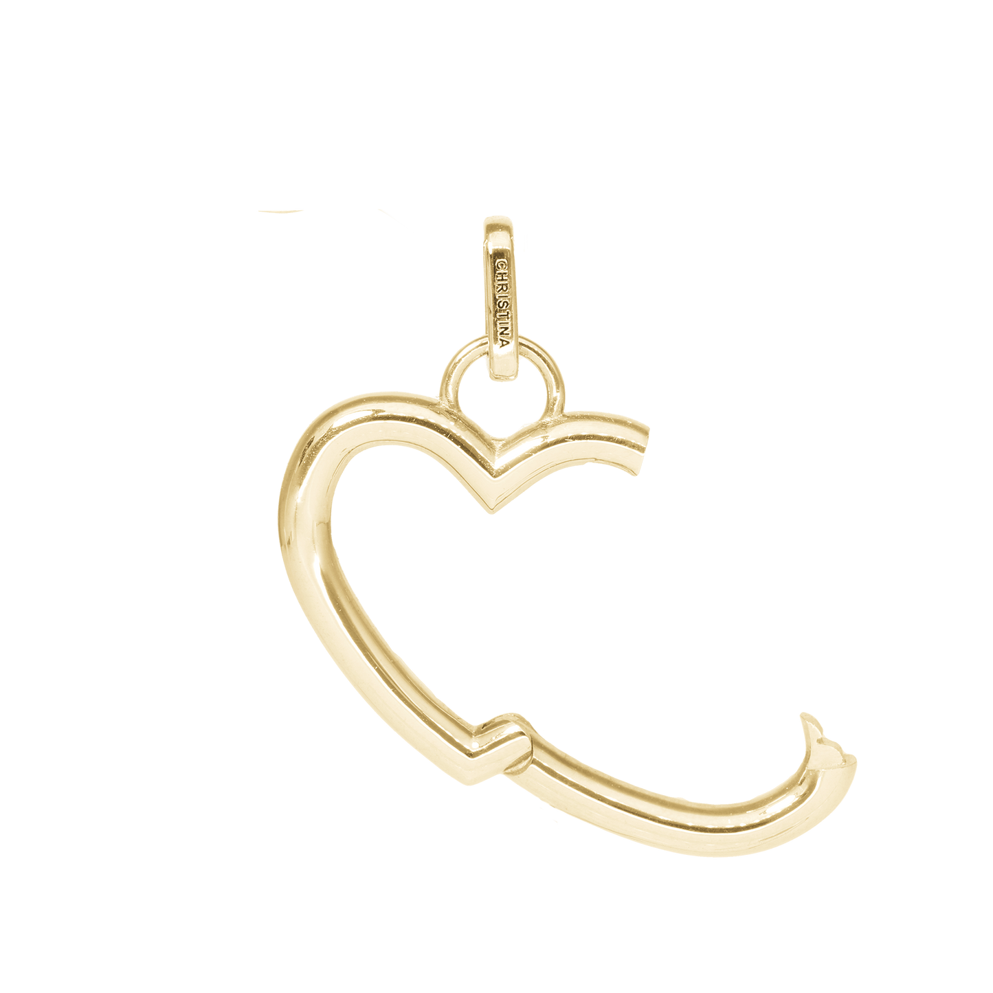 Collectors Heart Earring Pendant - Polished Gold Plated Sterling Silver