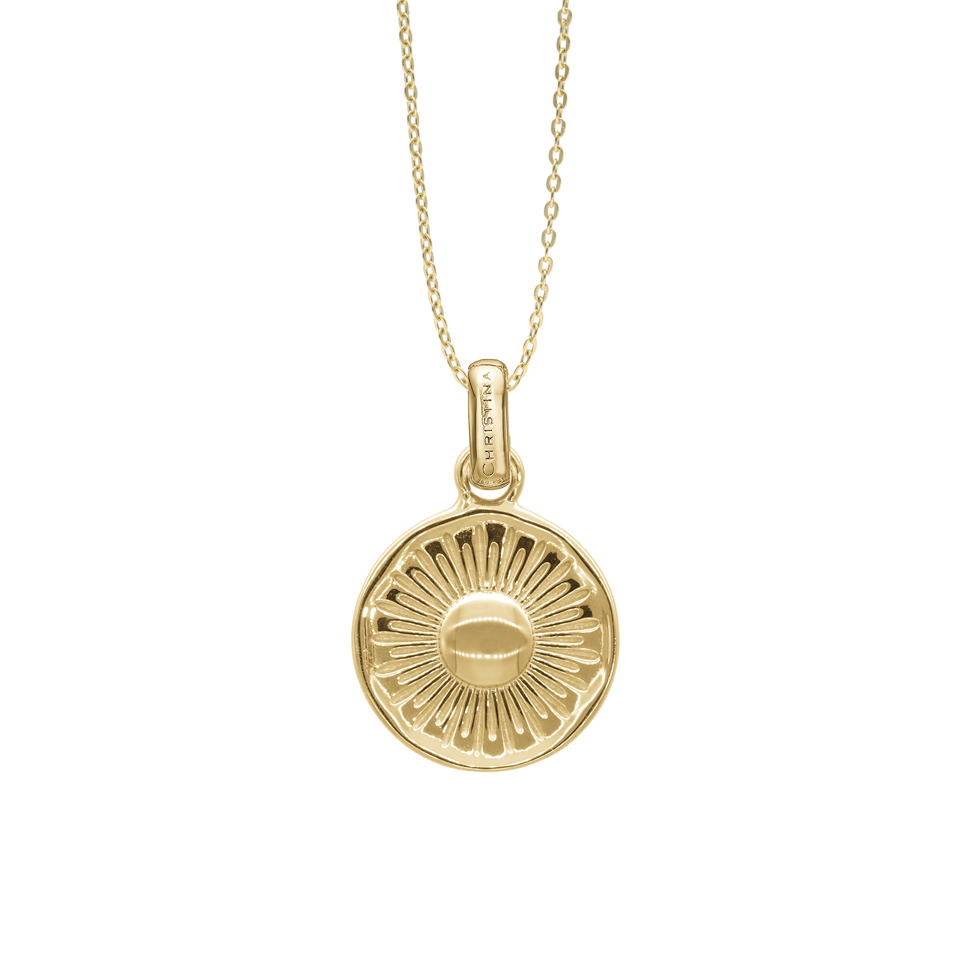 Magic Sun Earring Pendant - Polished Gold Plated Sterling Silver