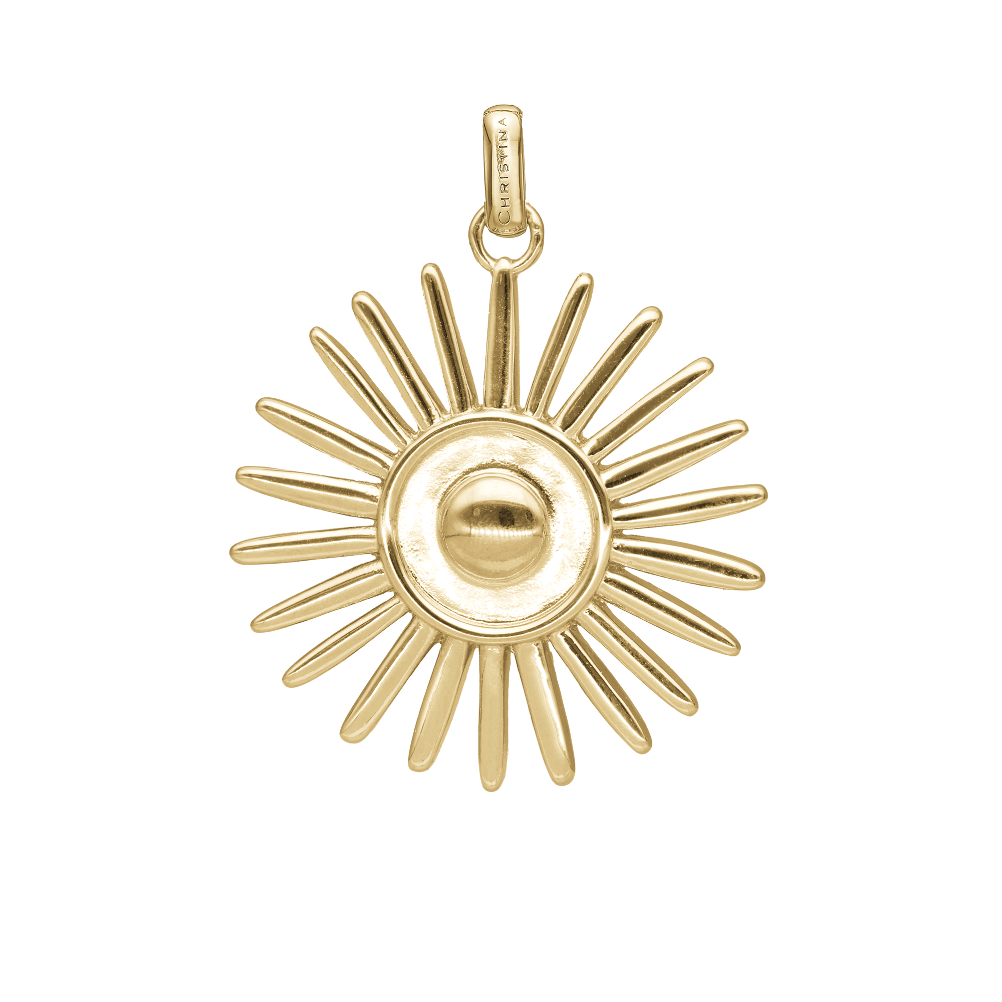 Sunshine Earring Pendant - Polished Gold Plated Sterling Silver