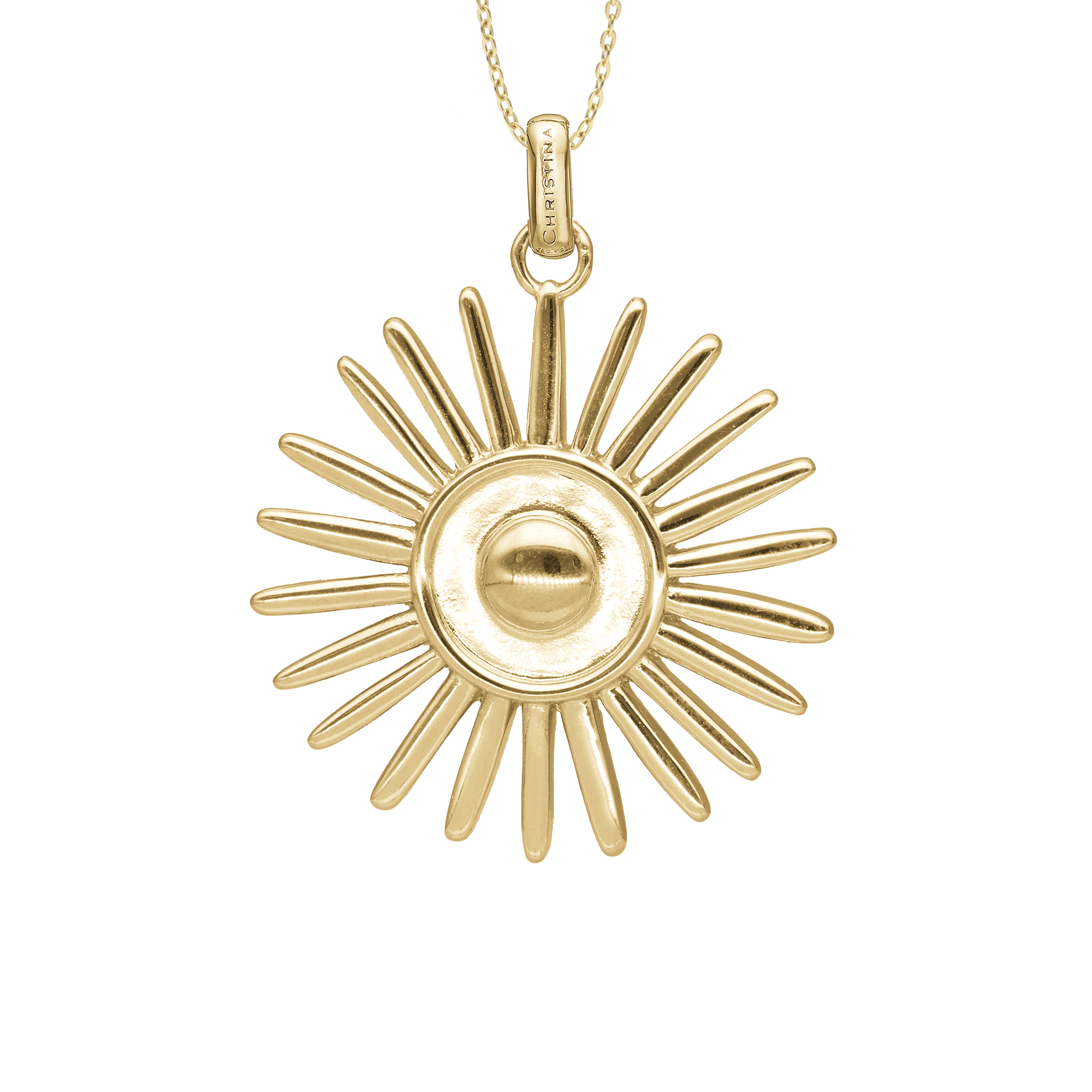 Sunshine Earring Pendant - Polished Gold Plated Sterling Silver