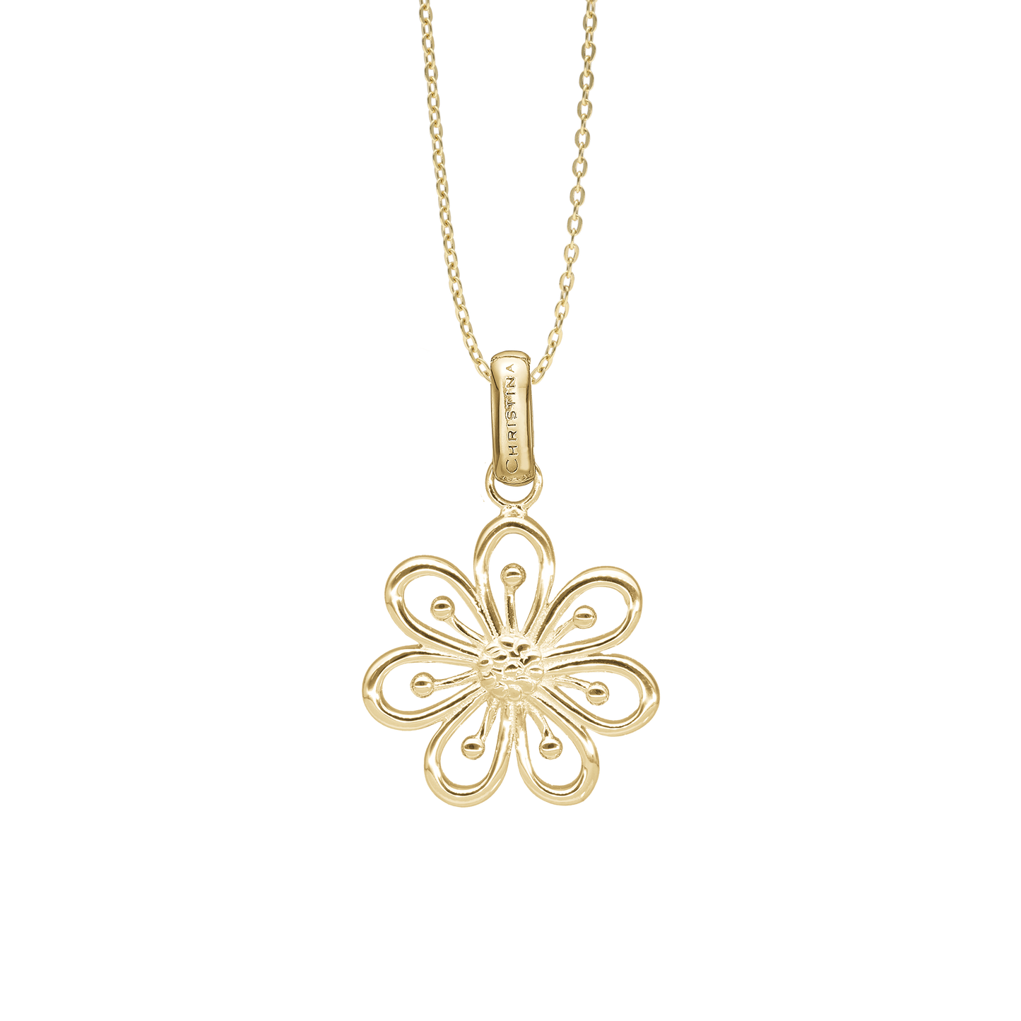 Flower Heaven Earring Pendant - Polished Gold Plated Sterling Silver