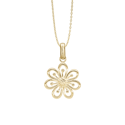 Flower Heaven Earring Pendant - Polished Gold Plated Sterling Silver