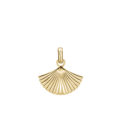 Fan Earring Pendant - Polished Gold Plated Sterling Silver