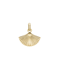 Fan Earring Pendant - Polished Gold Plated Sterling Silver